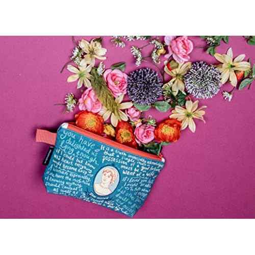 The Unemployed Philosophers Guild Jane Austen Bag - 9" Canvas Zipper Romance Themed Pouch for Pencils, Tools, Cosmetics, Toiletries and More