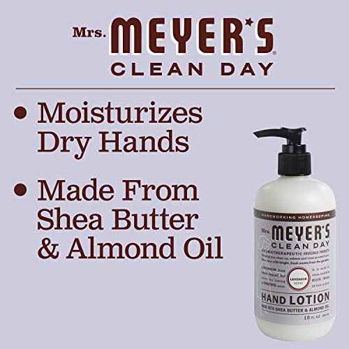 MRS. MEYER'S CLEAN DAY Hand Lotion for Dry Hands, Non-Greasy Moisturizer Made with Essential Oils, Lavender, 12 oz