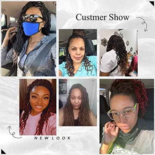 Liang Dian Wavy Senegalese Twist Crochet Hair Braids 18 inch 5 Packs Curly Twist Crochet Hair Braids Wavy Ends Synthetic Hair Extensions For Black Women (1B/Bug)¡¦