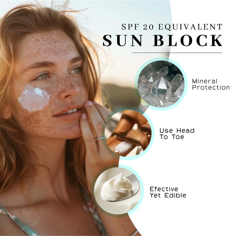 Zinc and Tallow Sunscreen - Water Resistant 20 SPF Mineral Formula with Olive Oil & Beeswax | 2.8 Ounce