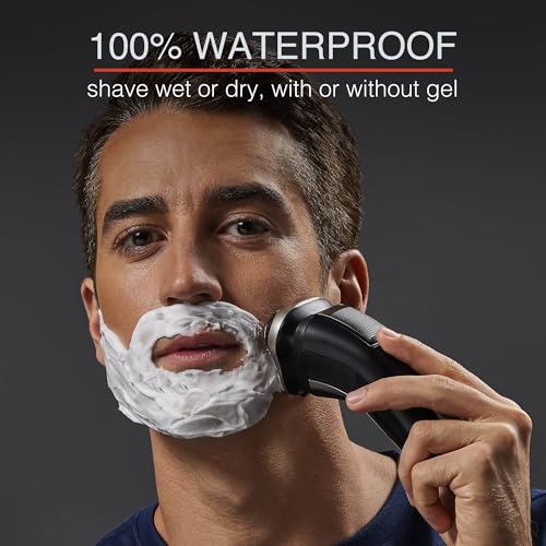 Remington R5 Style Series Rotary Shaver for Men, Smooth Glide for Sensitive Skin Comfort, Waterproof Rechargeable Electric Razor with Graphite Coating and Contour Technology