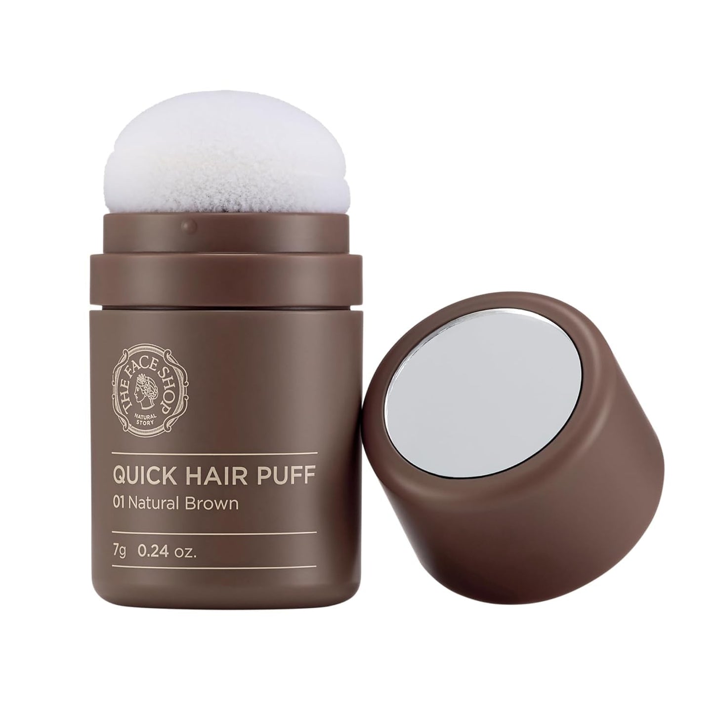 Quick Hair Puff - Natural Brown Root Touch-Up Powder for Hair Loss | Hair Fibers for Thinning Hair & Gray Concealment