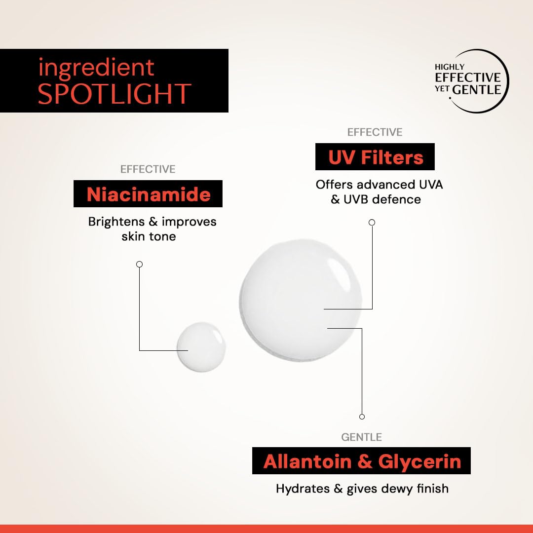 Deconstruct Dry Brightening Fluid Sunscreen SPF 50+ with Niacinamide | Lightweight, Hydrating & Dewy | UVA/UVB Protection | 8-Hour Wear, Water-Resistant, No White Cast | 50g | Pack of 2