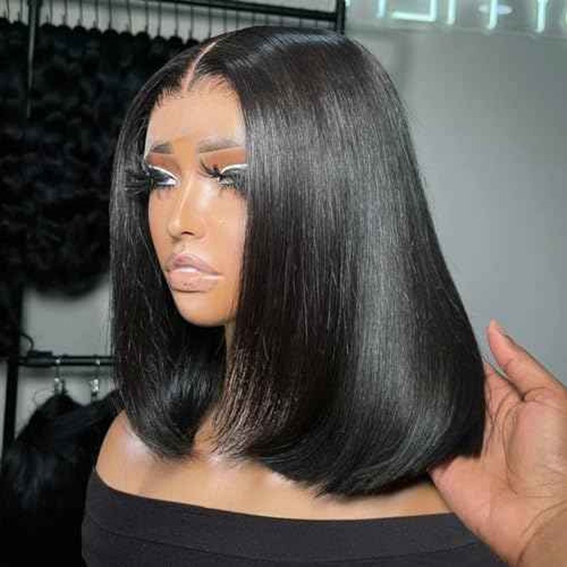 Healthair Straight Bob Wigs Human Hair 12inch 13x4 HD Lace Front Short Bob Wigs for Black Women Glueless Wigs Human Hair Pre Plucked Human Hair Wigs