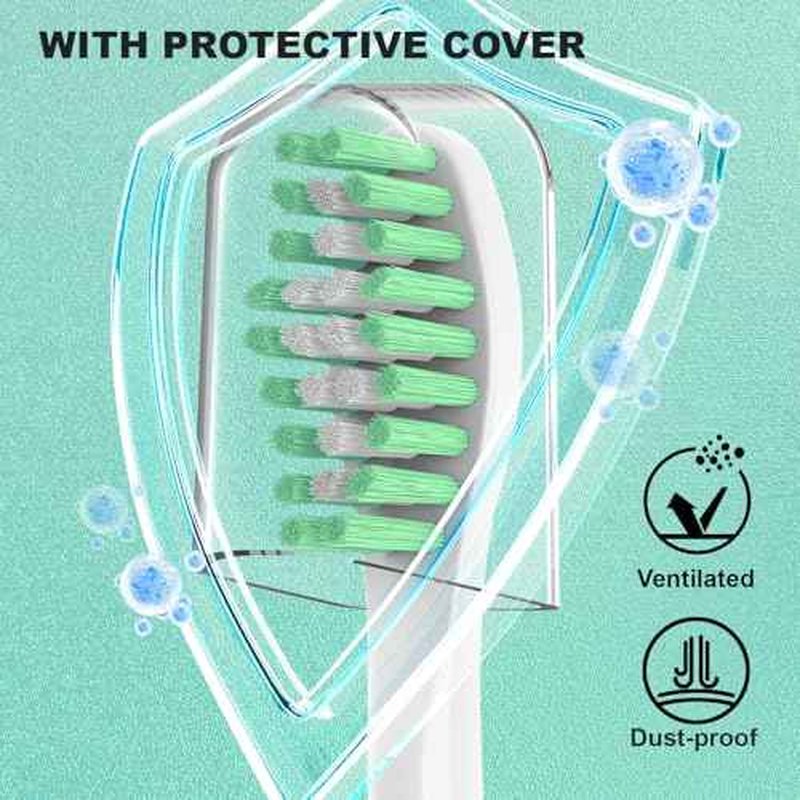 Replacement Toothbrush Heads for Philips Sonicare E Series, Compatible with Sonicare Essence Elite Advance CleanCare Screw-on Electric Toothbrush HX7022/66 HX7023/64, HX7023/30, 4 Pack