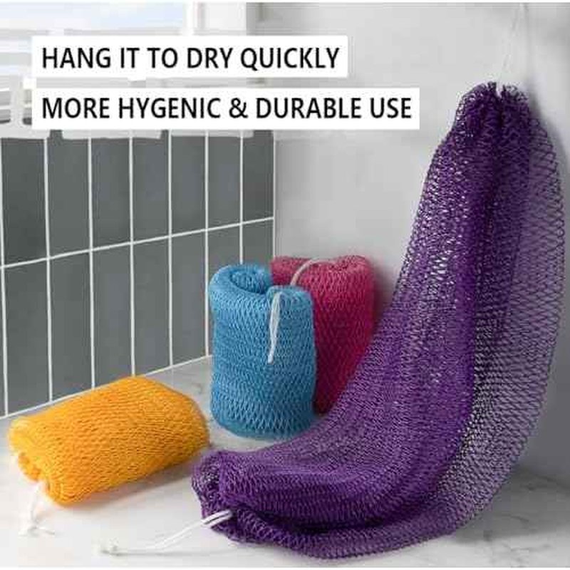 African Net Sponge Authentic - 2 Pieces Loofah Exfoliating Body Scrubber Bath Sponge - Back Scrubber Washcloth for Shower - Real African Scrub Exfoliator Body Care Bathing Accessories for Women