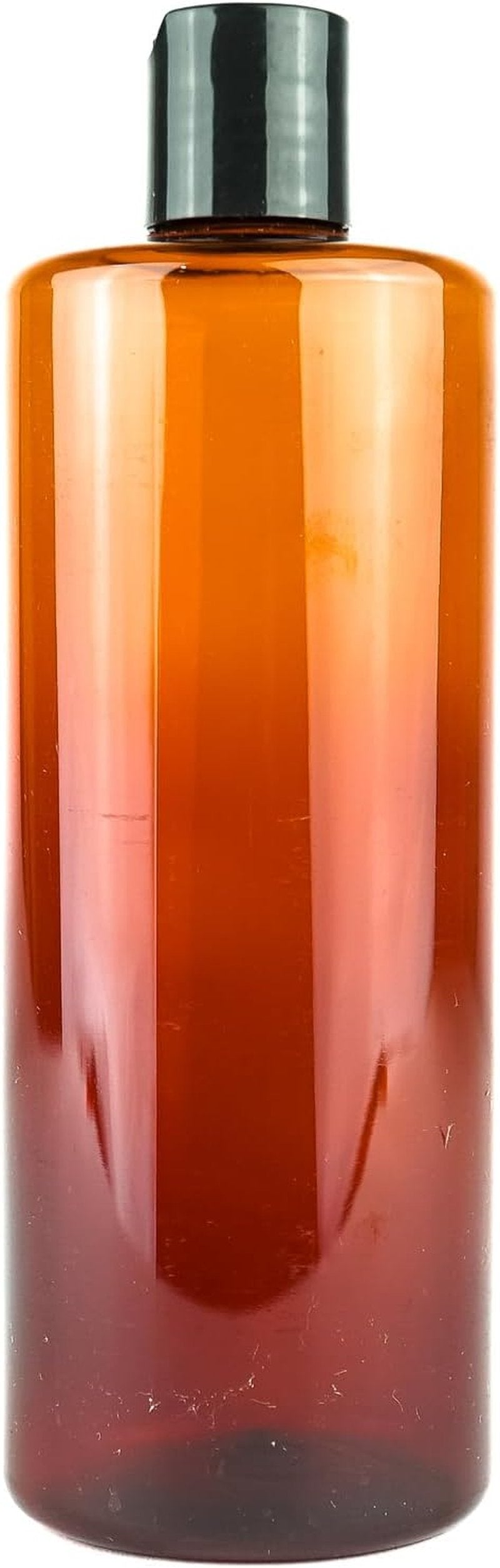 Amber Plastic Bottles - 16oz Reusable Shampoo & Lotion Containers | Pack of 12