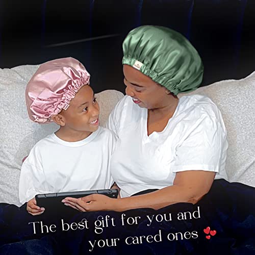YANIBEST Silk Bonnet Satin Bonnet for Sleeping Women and Men, Adjustable Double Layer Hair Bonnet for Curly Braids Hair