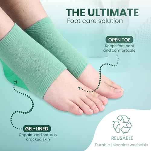 4-Pack Moisturizing Heel Socks for Cracked Heels - Gel Socks for Dry Cracked Feet Repair - Silicone Socks for Women and Men Foot Treatment & Overnight Hydration (Gray)