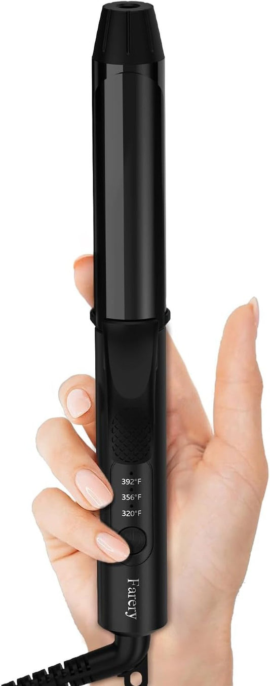 Travel Curling Iron - 1 Inch Mini Ceramic Curler with 3 Temp Settings | Dual Voltage, Auto-Off, Includes Storage Bag