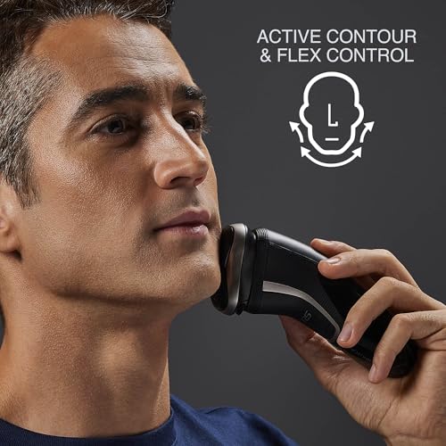 Remington R5 Style Series Rotary Shaver for Men, Smooth Glide for Sensitive Skin Comfort, Waterproof Rechargeable Electric Razor with Graphite Coating and Contour Technology