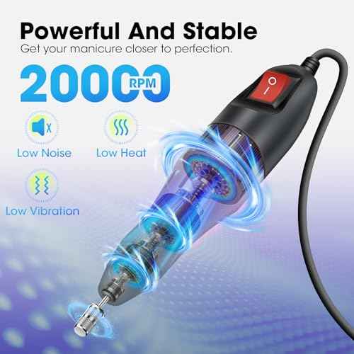 LAVAED Professional Nail Drill Electric Nail File Kit, Nail Filer Electric with 156pcs Sanding Bands and Nail Dril Bits for Acrylic, Gel Nail Manicure and Pedicure, Pink