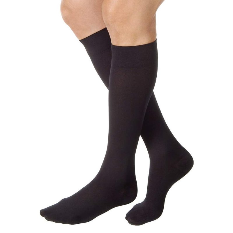 JOBST Relief Knee High Compression Stockings - 20-30 mmHg, Closed Toe, Black | Medium Size