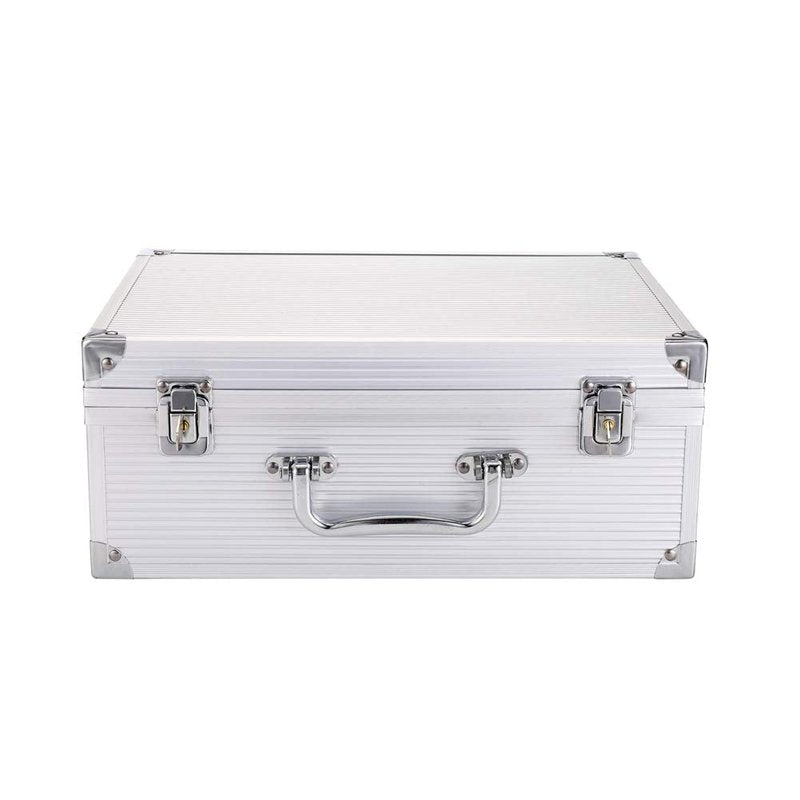 Tattoo Kit Case,Tattoo Kit Box 12.6" x 9.5" x 5.1" W/Lock Makeup Carrying Bag Storage Case Organize with Clasp,Aluminum Alloy with Sponge for Tattoo Equipment Cosmetic Makeup Tools (silver)