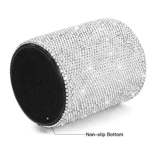 OTOSTAR Bling Crystal Makeup Brush Holder Organizer Storage Cosmetic Tools Eyebrow Pencil Eyeliners, Multifunctional Handcrafted Rhinestones Pen Holder for Home Office (Silver)