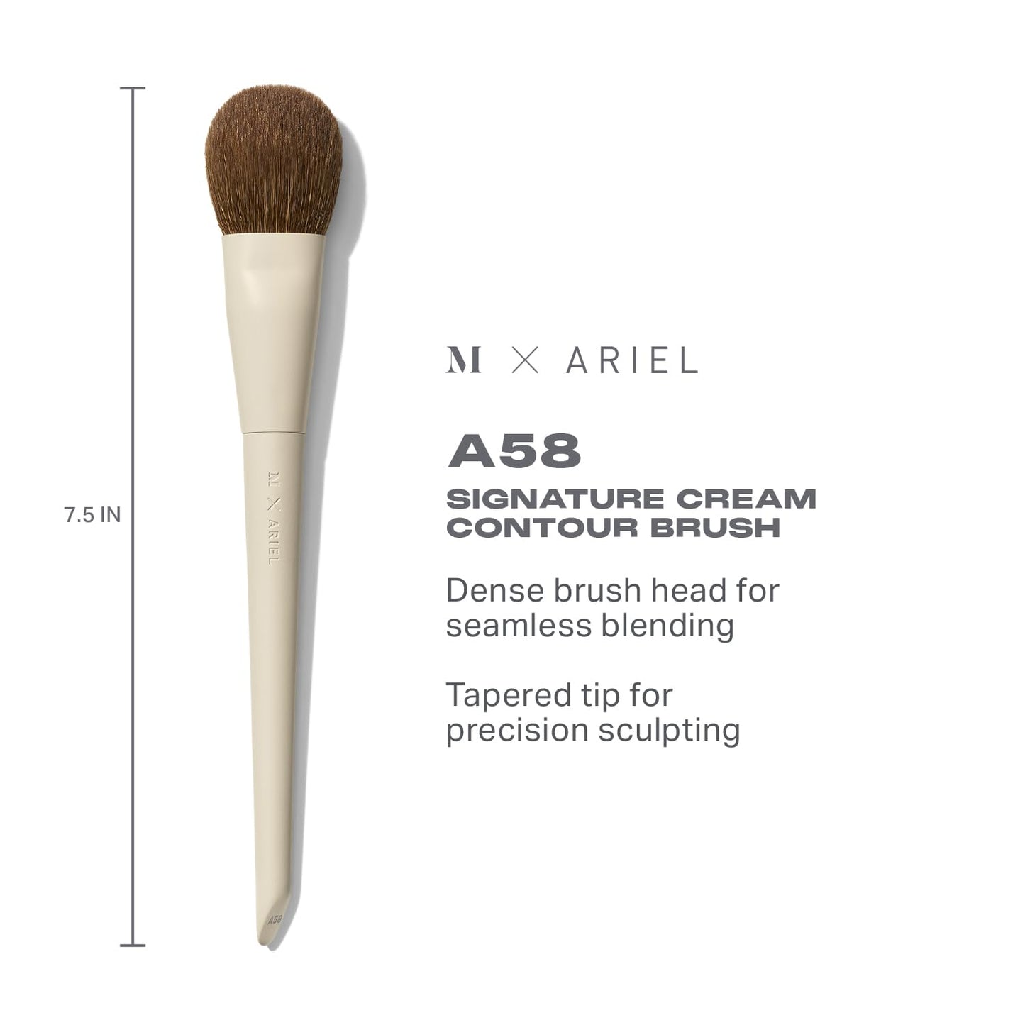 Morphe x Ariel Complexion Essentials Duo - A24 Signature Foundation & A19 Dual-Ended Concealer Brushes - Provides Seamless Application & Flawless Blend for Base Perfection (2 Piece Set)