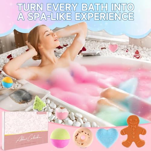 Advent Calendar 2025 Bath Bombs & Shower Steamers for Adults Women Teen Girls 24 Days Bath Christmas Countdown Calendar Bath Spa Gifts