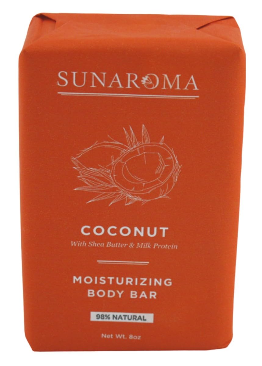 Sunaroma Soap Bar Coconut Shea Butter + Milk Protein 8 Ounce (Pack of 6)