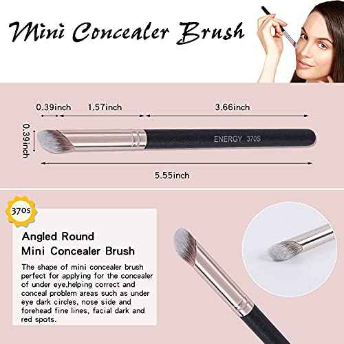 ENERGY Kabuki Foundation Brushes 3Pcs Professional Makeup Brush Set for Setting Powder Foundation Concealer Bronzer Blending with Liquid Cream Foundation Mineral Powder Comsetics with PU pouch