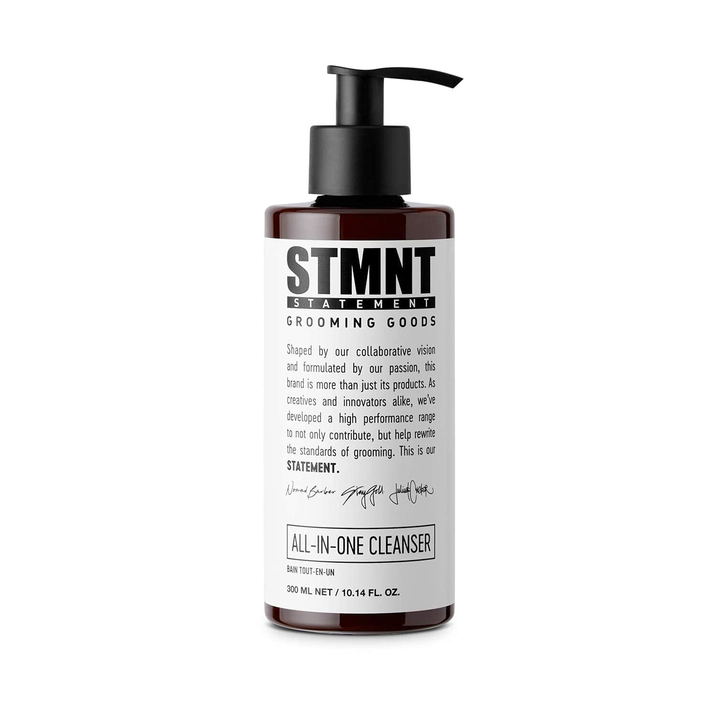 STMNT Grooming Goods All-In-One Daily Cleanser, 10.1 oz | SLS/SLES Sulfates Free | Extra Caring Formula w/Activated Charcoal & Menthol