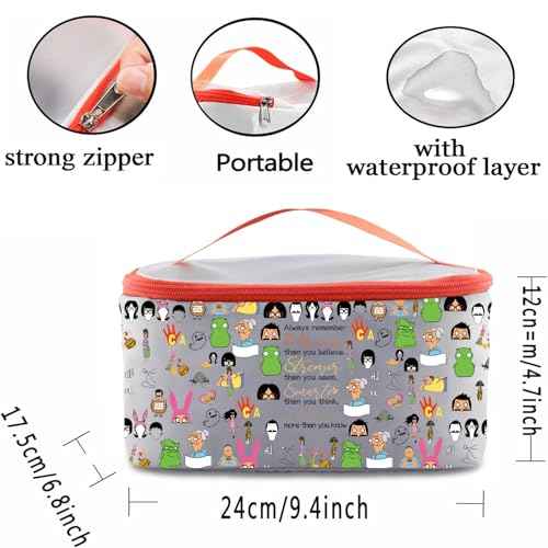 PXTIDY Comedy Cartoon TV Show Merchandise Gifts Belcher cosmetic Bag Couple Gifts Burgers Style Gift For Bob's Fans