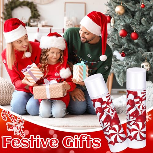 25 Pack Christmas Lip Balms Bulk Christmas Candy Peppermint Cane Scented Holiday Flavor Lip Balm Gifts Xmas Party Gifts Bulk Xmas Items Stocking Stuffers for Women Men Staff Employee (Lollipop 1)