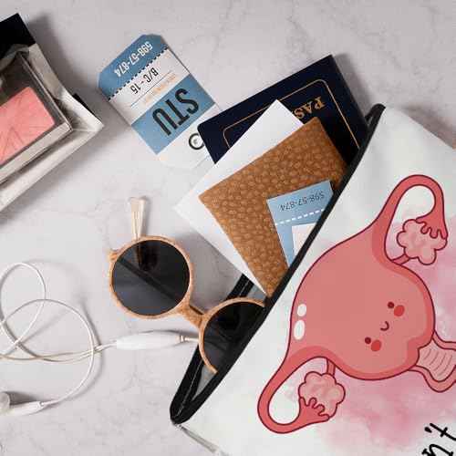 Don't Ovary Act Makeup Bag, Funny Travel Cosmetic Bag Gifts for Midwife Nurse Gynecology Nurse, Ovary Uterus Cosmetic Bag, OBGYN Appreciation Gift, Thank You Gifts for Obstetrics