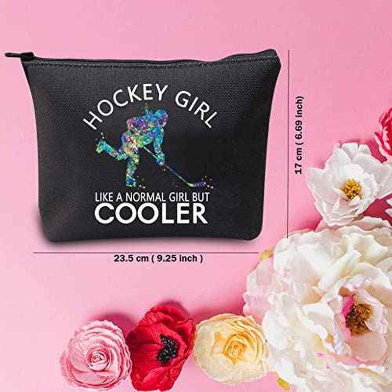 TSOTMO Hockey Sports Zipper Pouch Ice Hockey Gift Hockey Designs Hockey Like A Normal But Cooler Bag For Women (Hockey Tote)