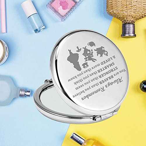 KEYCHIN Alice Fans Pocket Mirror Alice Fairy Tales Gift Always Remember You are Braver Stronger Smarter Than You Think Compact Makeup Mirror (Alice-S)