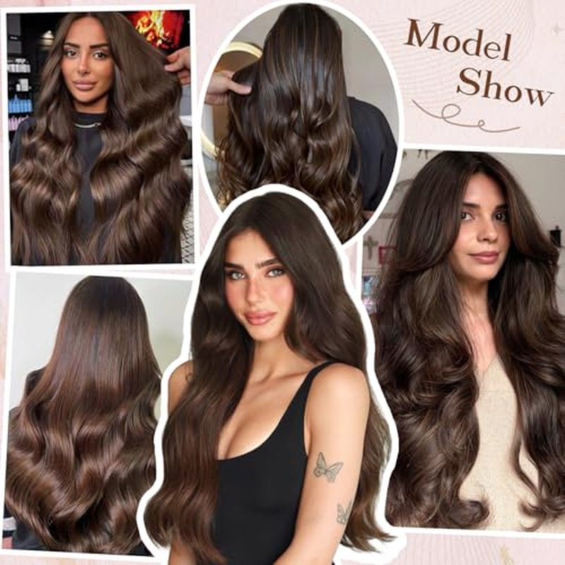Microlink Hair Extensions Human Hair Chocolate Brown 16inch 50g/pack Micro Loop Microbead Hair Extensions Real Smooth Human Hair Cold Fusion For Women
