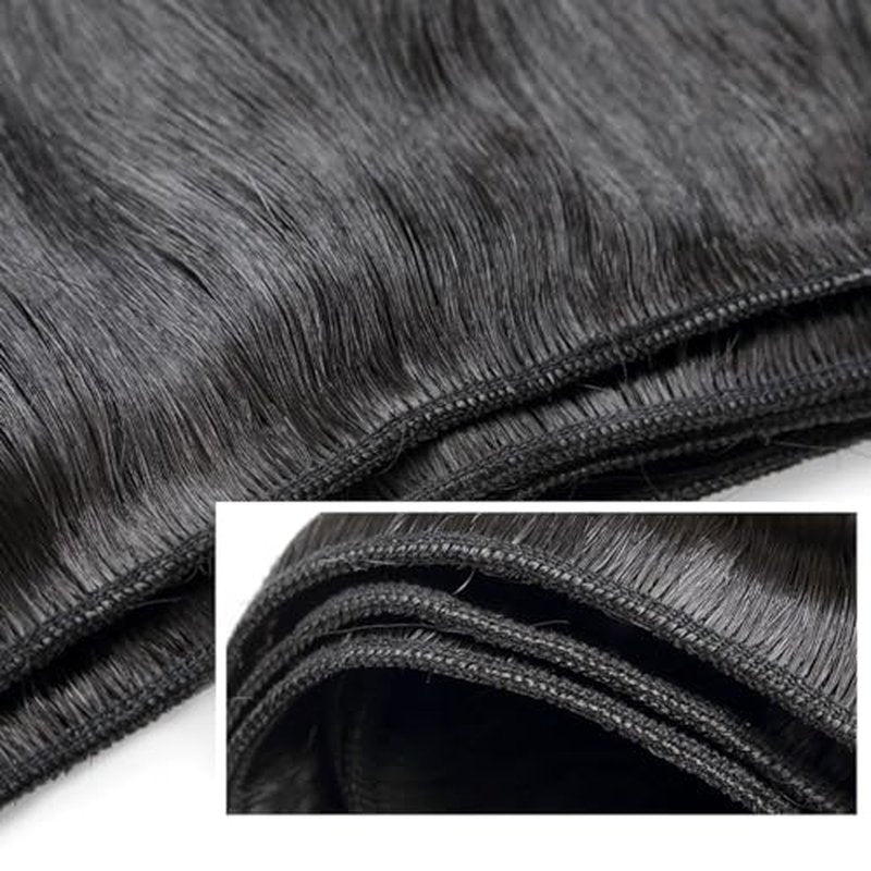 Straight 3 Bundles Human Hair 16 18 20 Inch 100% Unpro cessed Brazilian Virgin Human Hair Bundles Double Weft Weave Bundles Straight Hair 70g/Bundle Hair Natural Color
