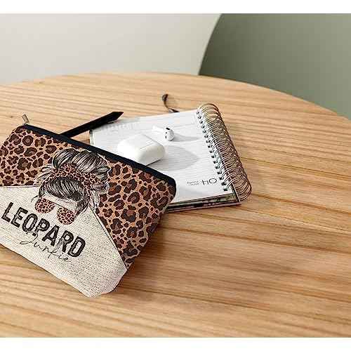 Ayxvt Retro Western Cowgirl Leopard Country Girl Sunglasses Cosmetic Bag Decorative Women's Makeup Bag Zipper Pouch Travel Toiletry,Gifts for Women Western Teen Girls Cowgirls