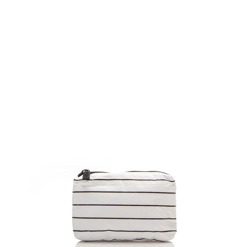 ALOHA Collection Mini Pouch in Pinstripe, Lightweight, Packable & Splash-Proof - Durable, Washable & Reusable Makeup Pouch for Cosmetics. Keeps Essentials Organized. Easy to Clean. (6W x 3.75H inch)