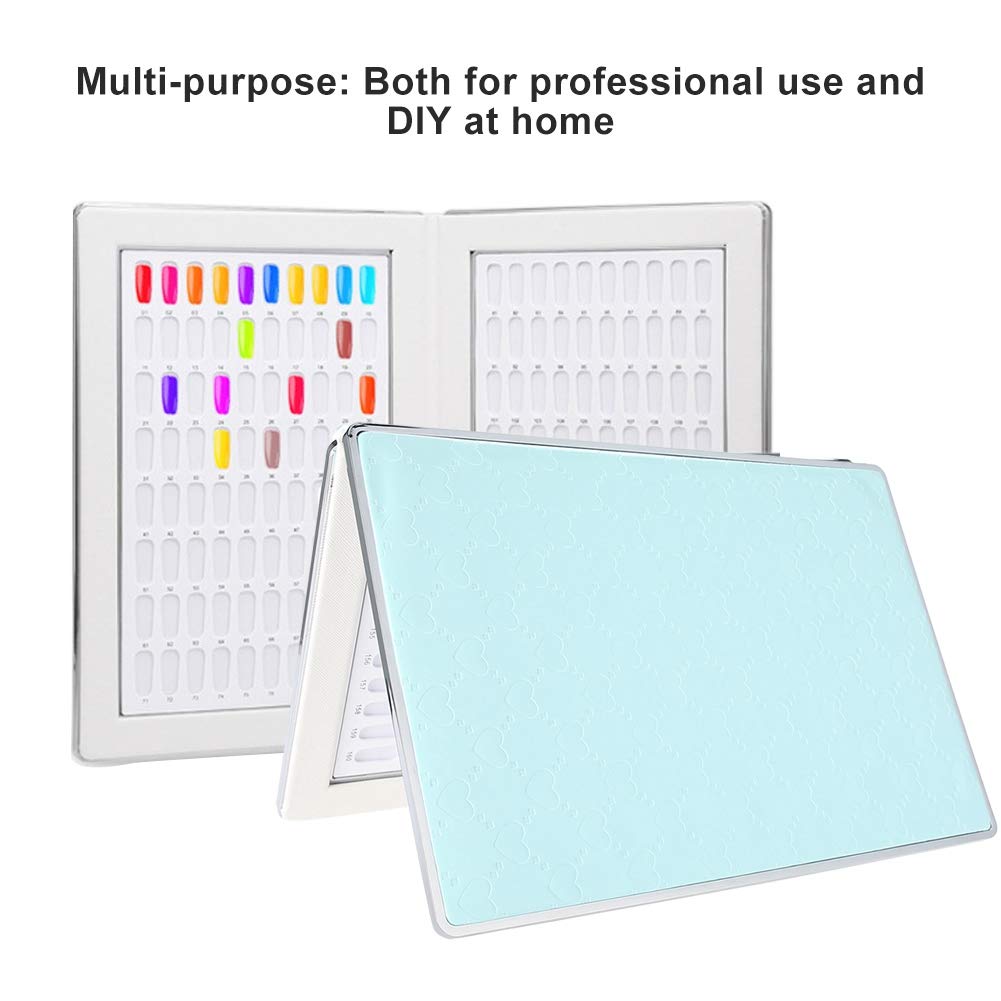 Tomotato Nail Gel Color Card, High Capacity 160 Slots Nail Polish Display Chart Book, Reusable Nail Art Showing Shelf for Manicurists or DIY Enthusiasts