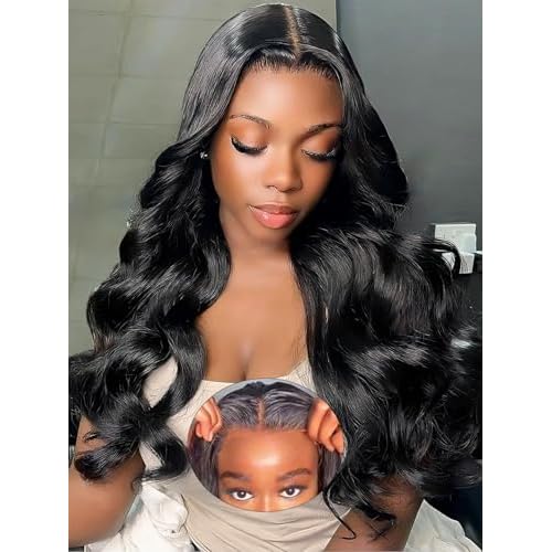 Glueless Wigs Human Hair Pre Plucked Pre Cut 5x5 HD Lace Closure Wigs Human Hair 180% Density Wear and Go Body Wave Lace Front Wigs Human Hair for Women 18 Inch