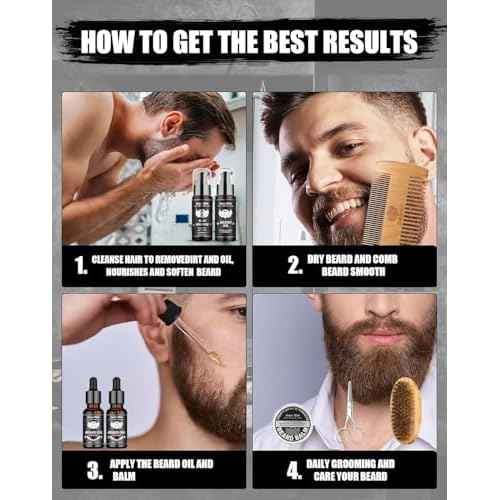 Beard Kit for Men Grooming & Care: with 2 Pack Beard Oils and Balm - Wash & Conditioner for After Shave Lotions Sandalwood, Brush and Comb Sets with Scissors, Valentines Fathers Gifts for Dad/Men/Him