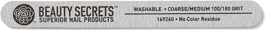 Zebra Cushion Nail File - Medium/Coarse 180/100 Grit for Perfectly Shaped Nails | Ergonomic Design