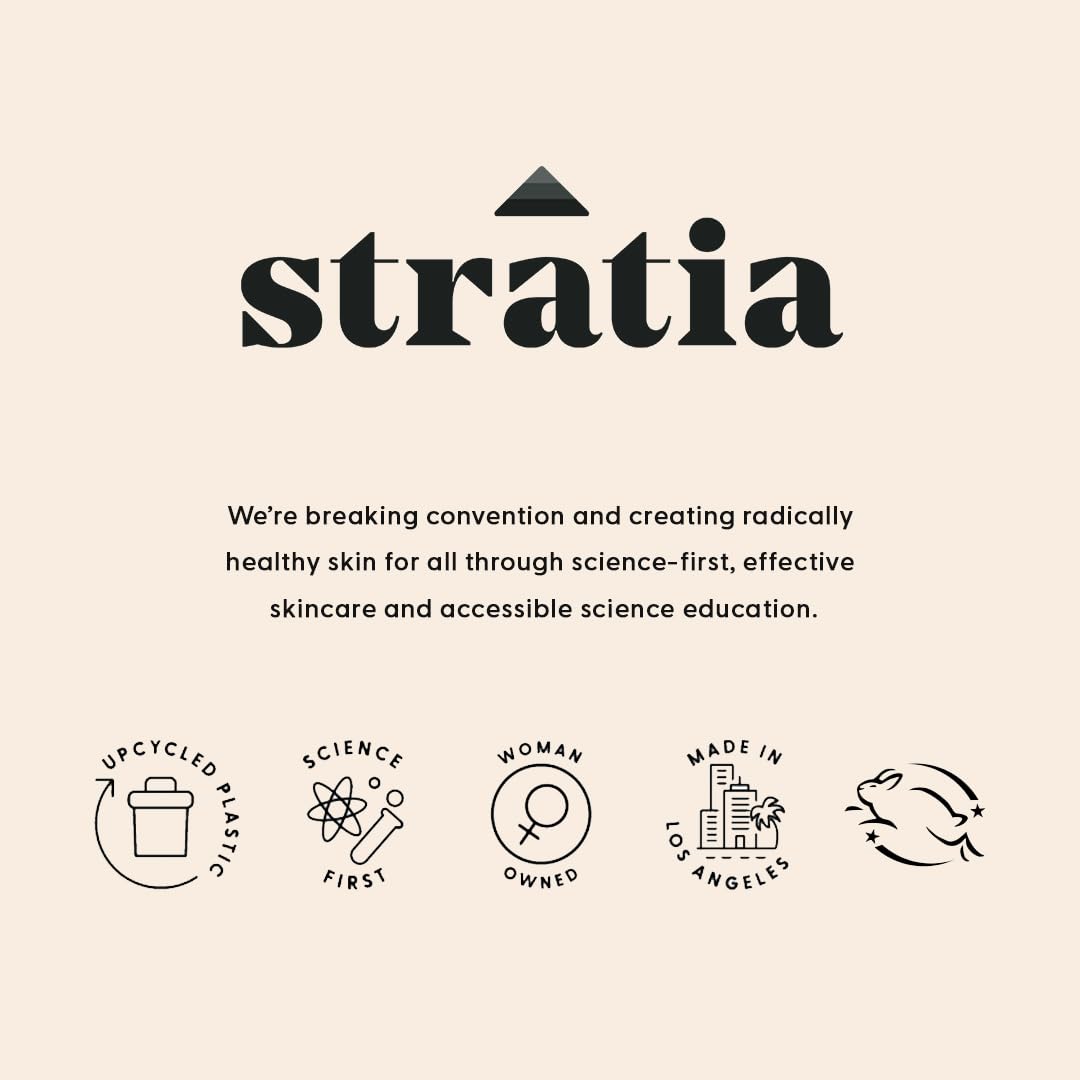 Stratia C+C Vitamin C Serum – 15% Potent Formula with 10% L-Ascorbic Acid for Bright, Even-Toned Skin - Non-Irritating, Water-Free Antioxidant Face Cream, 1 Fl Oz