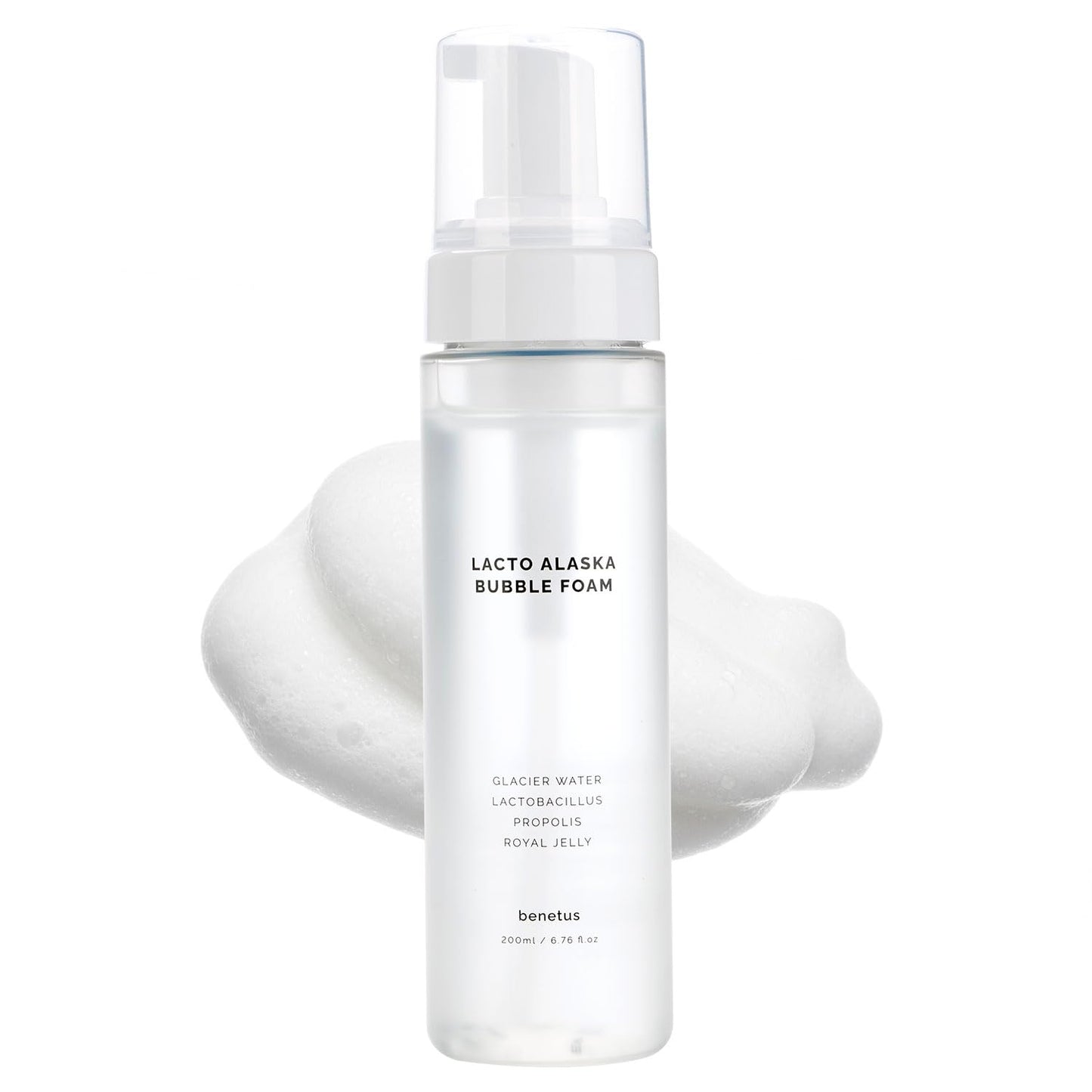 KSBC BENETUS Lacto Alaska Bubble Foam, Facial Cleanser, Face Wash, Moisture Balance, for Sensitive Skin Korean Skincare 200ml