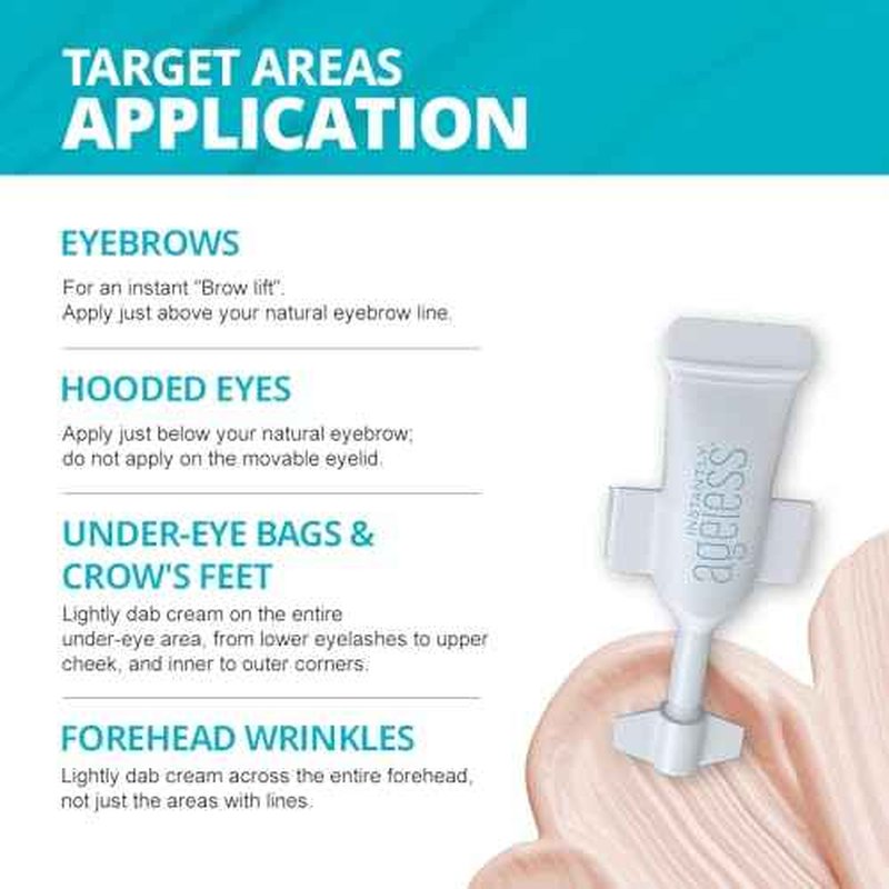 Instantly Ageless - Instant Face Lift in a Vial - Skin Care for Anti Aging face cream - Instant Under Eye Bags Remover - Facelift 15 Vials