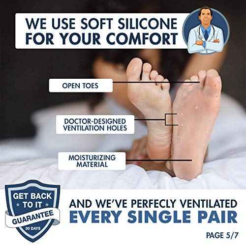 Dr. Frederick's Original Moisturizing Gel Socks - 4 Pieces - Prevents Dry Cracked Heels & Cracked Feet - Day & Night Socks - W4-10 | M5-8