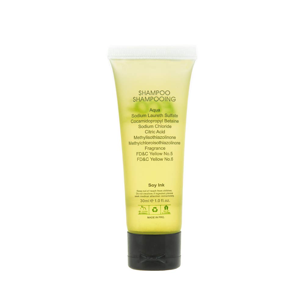 Eco Amenities Mini Shampoo Tubes - Green Tea Scent | 1 fl oz (30 mL) | 72 Count Bulk Travel Toiletries