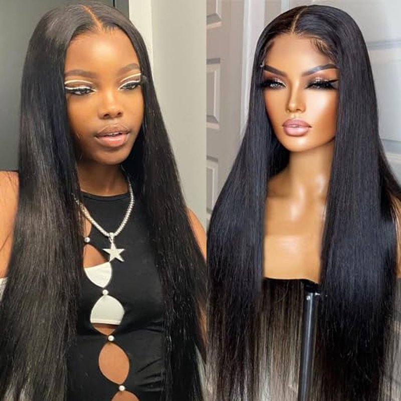 MYSTERY Straight Lace Front Wigs - Human Hair, 13x4 Lace Front Wigs, 150% Density HD Lace Frontal Wigs for Women - Natural Black with Baby Hair, 20 Inch