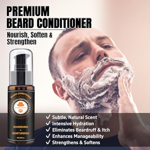 XIKEZAN Beard Kit for Mens Care Shaving & Grooming Sets w/Conditioner, Wash, Oil, Balm, Brush,Birthday Fathers Valentines Gifts for Men Him Dad Husband Boyfriend Christmas Gifts Mens Stocking Stuffers