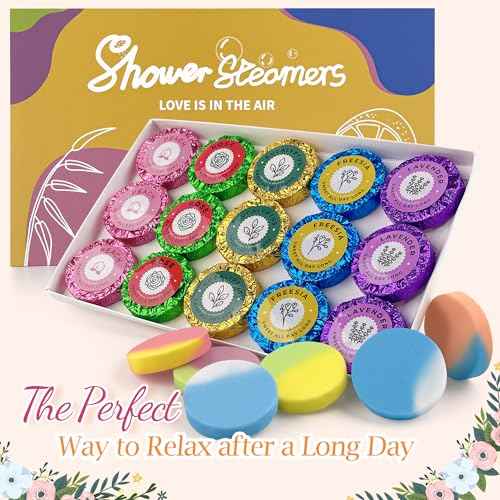 15PCS Shower Steamers Aromatherapy, Gifts for Women & Men Birthdays Christmas Adults Moms Natural Essential Oils, Stocking Stuffers Shower Tablets for Home SPA Self Care Relaxation Stress Relief