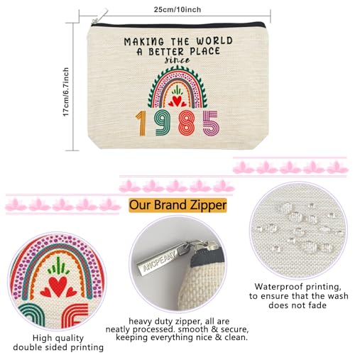 ancpeany 40th Birthday Gifts for Women, Her, 40th Birthday Decorations Makeup Bags, 1985 Anniversary 40 Year Old Gift Ideas for Mom, Wife, Sister, Best Friends, Mothers Day Small Cosmetic Travel Bag