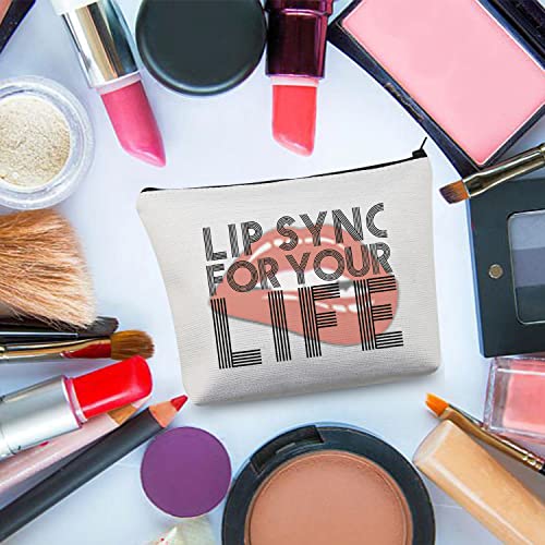 BDPWSS Drag Queen Gift Lip Sync For Your Life Makeup Bag Drag Race Inspired Cosmetic Bag (Lip Sync Life)