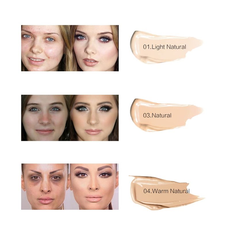 Pro Full Cover Liquid Concealer, Waterproof Smooth Matte Flawless Finish Creamy Concealer Foundation Corrector for Eye Dark Circles Spots Face Concealer Makeup Base, 6ml/0.20Fl Oz