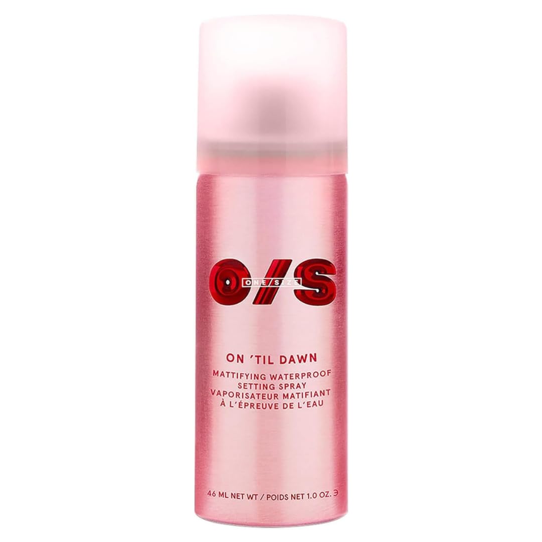 One Size by Patrick Starrr On 'Til Dawn Travel Size Mini Mattifying Waterproof Setting Spray for Long Lasting Face Makeup, All Day Matte Finish, Light Finishing Spray