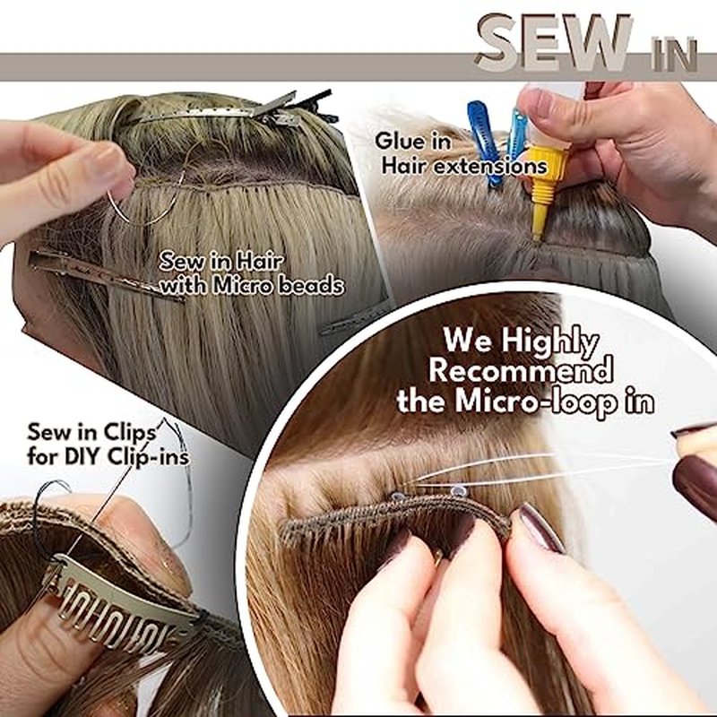 Sew in Hair Extensions Real Human hair, Silky Soft &Shiny Double Drawn Weft Hair Extensions human hair, Thick ends&Tangle Free Human hair extensions sew in,100g Straight Natural Black,16 inch